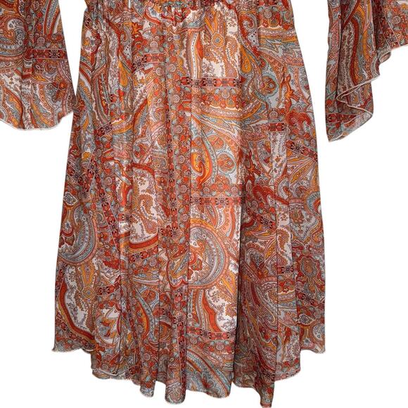 Kate and Lily Sz 4 Faux Wrap Dress Preppy Boho Feminine Flowy Colorful - Picture 11 of 11